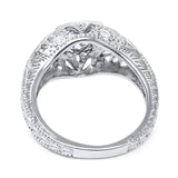 Art Deco Round Natural Stone Filigree Ring