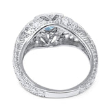 Art Deco Round Natural Stone Filigree Ring