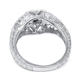 Art Deco Round Natural Stone Filigree Ring