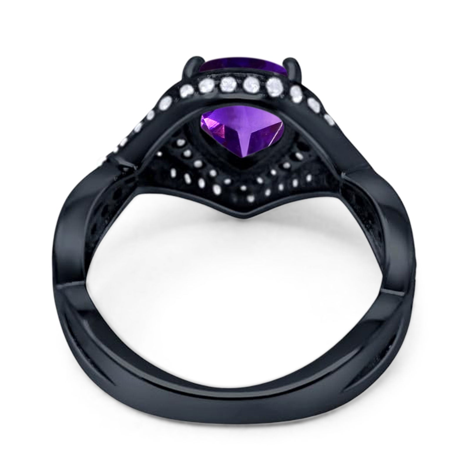 Pear Teardrop Natural Stone Twisted Ring