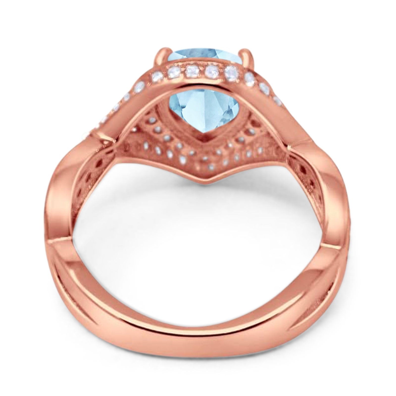Pear Teardrop Natural Stone Twisted Ring