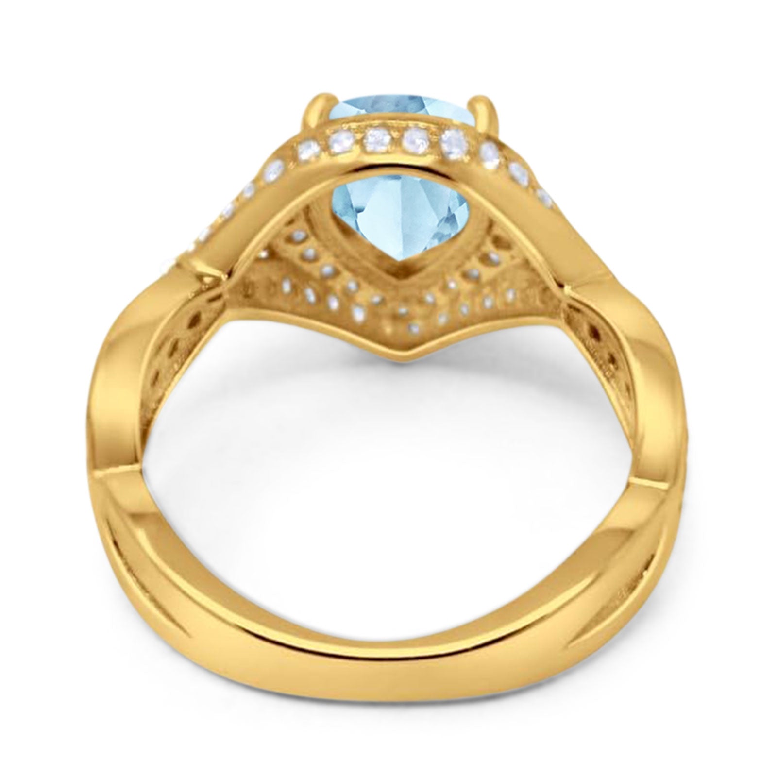 Pear Teardrop Natural Stone Twisted Ring