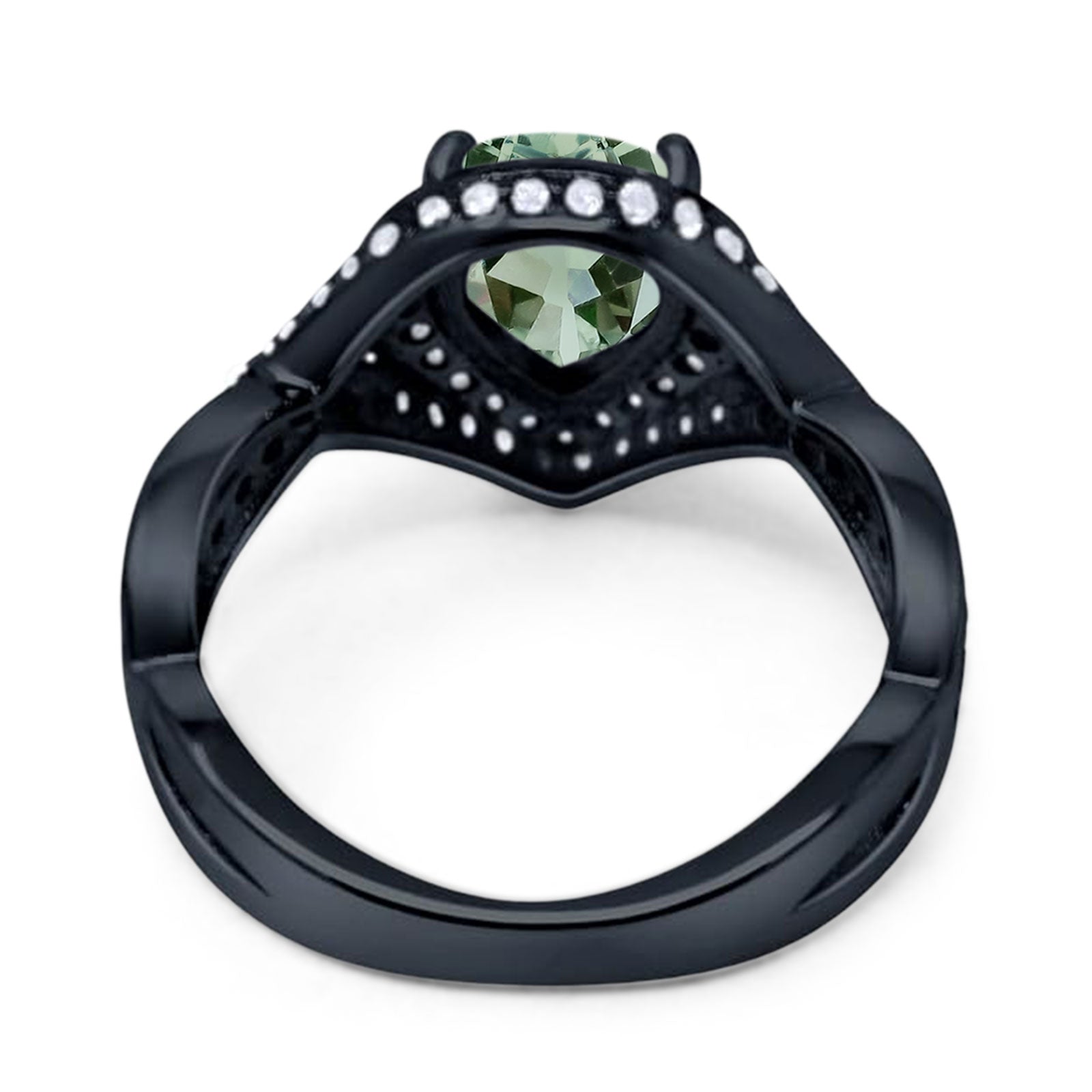 Pear Teardrop Natural Stone Twisted Ring