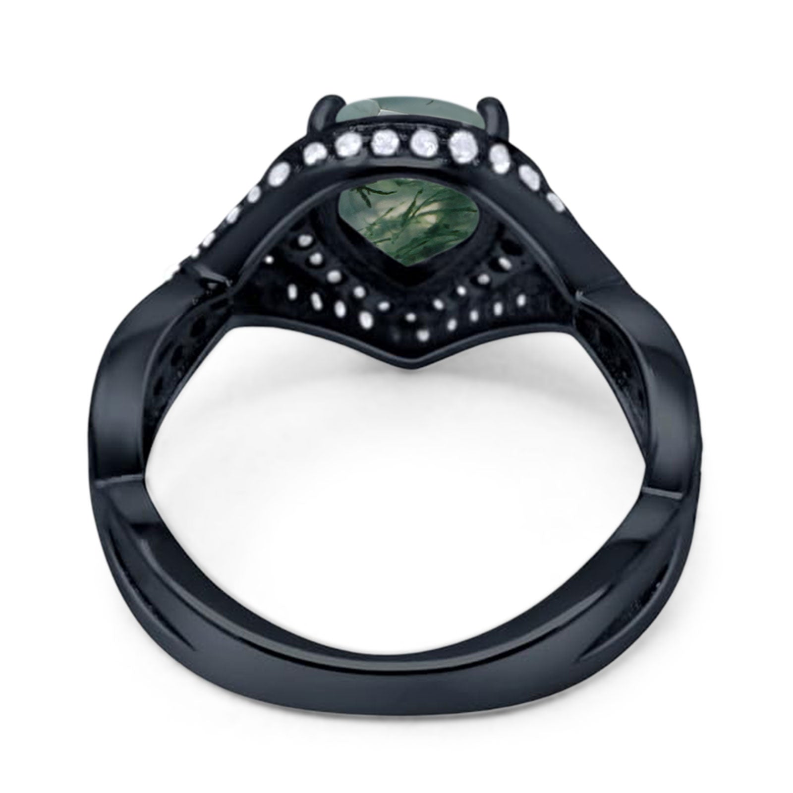 Pear Teardrop Natural Stone Twisted Ring