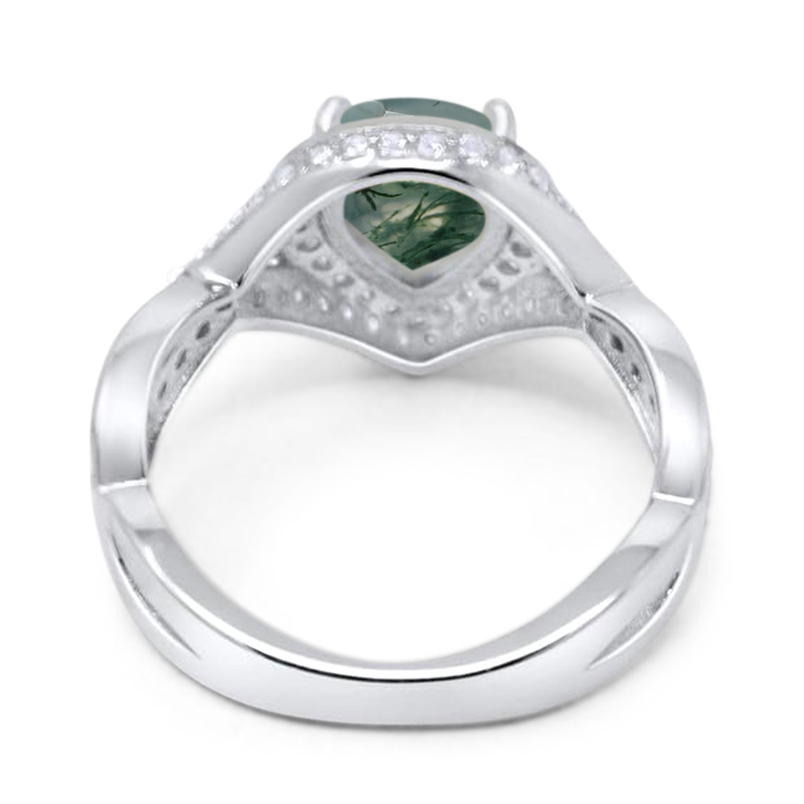 Pear Teardrop Natural Stone Twisted Ring