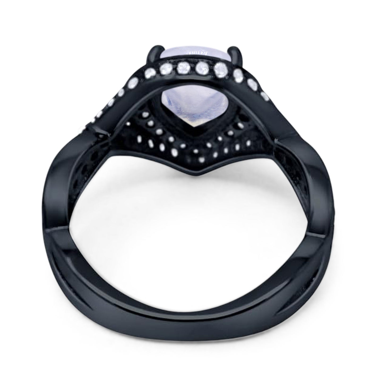 Pear Teardrop Natural Stone Twisted Ring