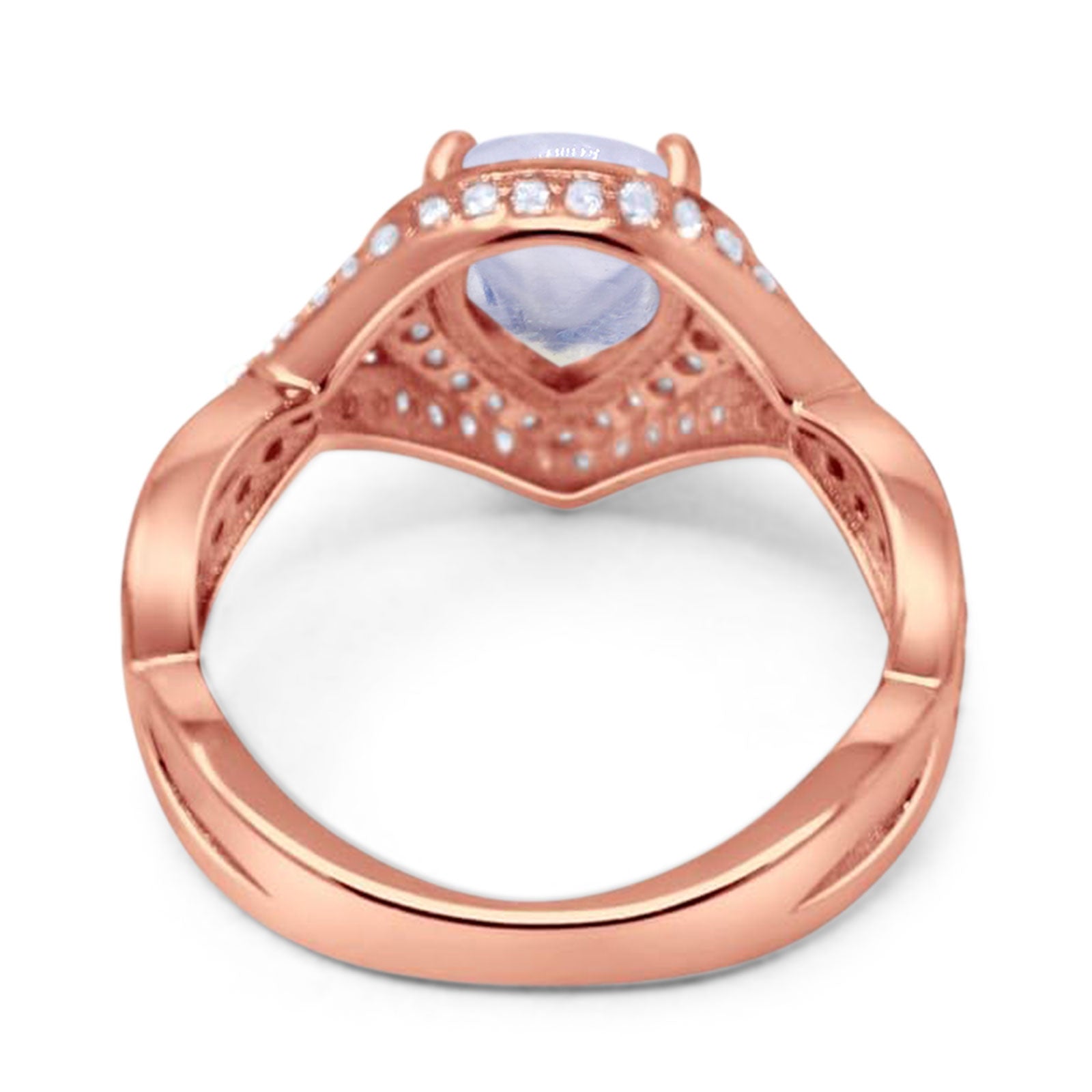Pear Teardrop Natural Stone Twisted Ring