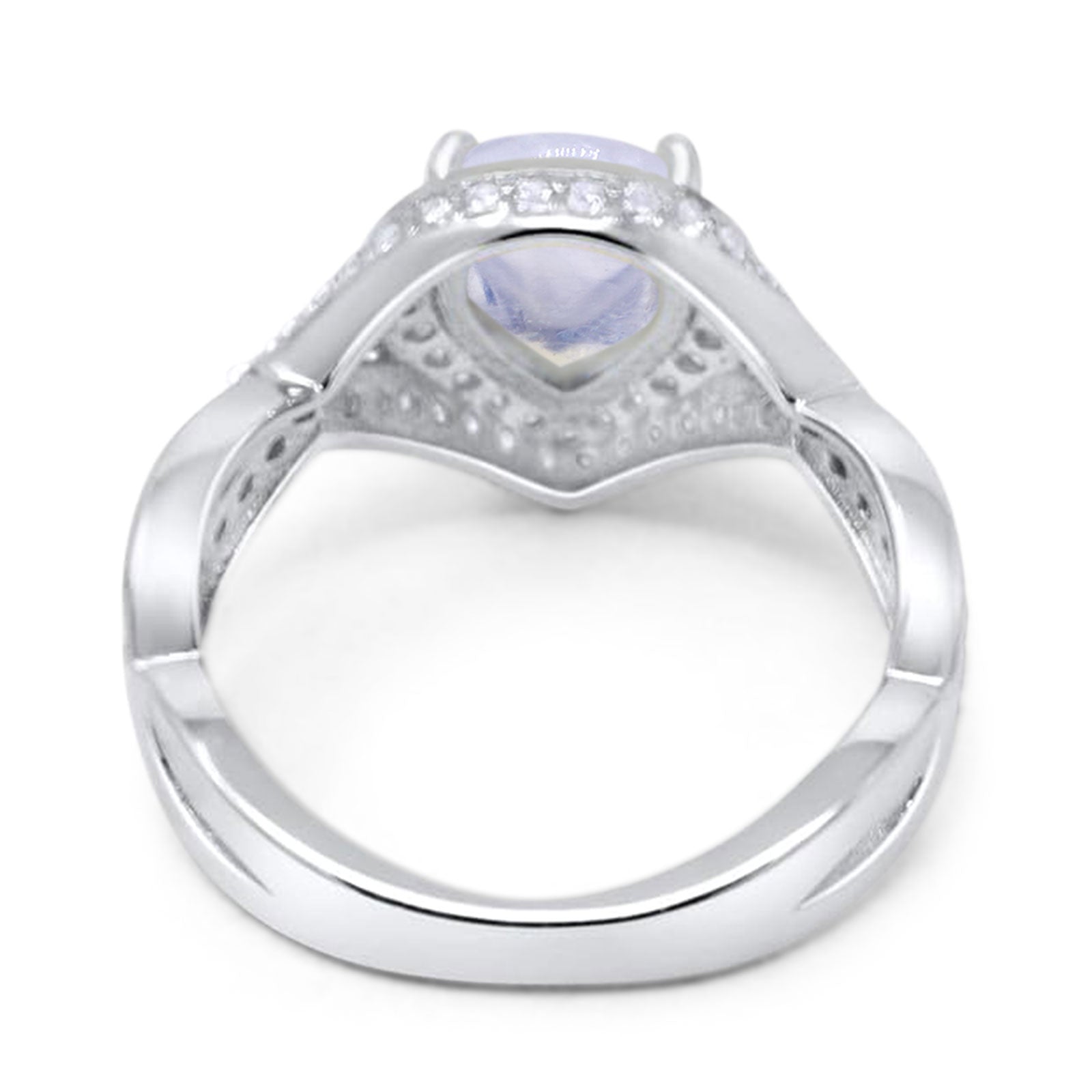 Pear Teardrop Natural Stone Twisted Ring