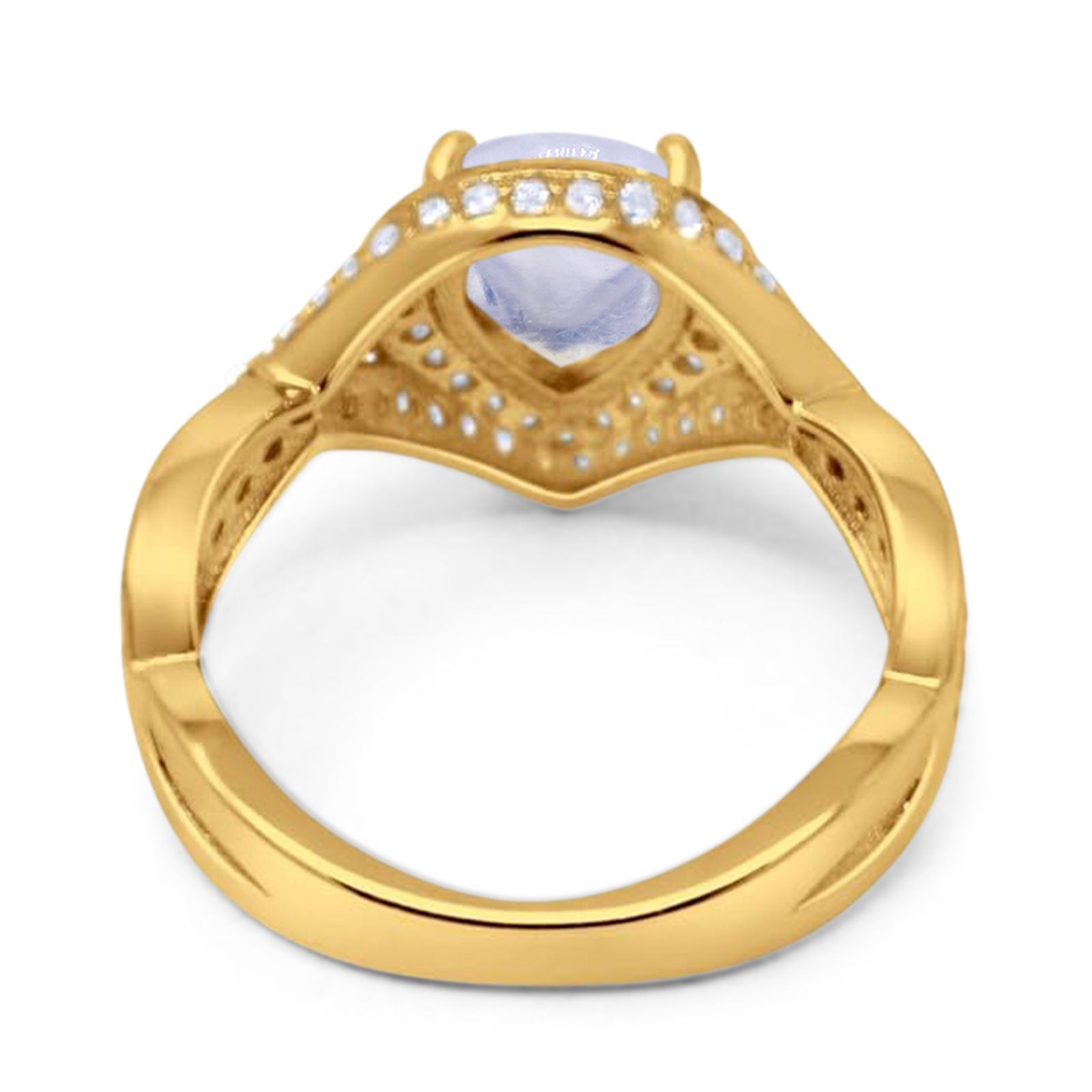 Pear Teardrop Natural Stone Twisted Ring