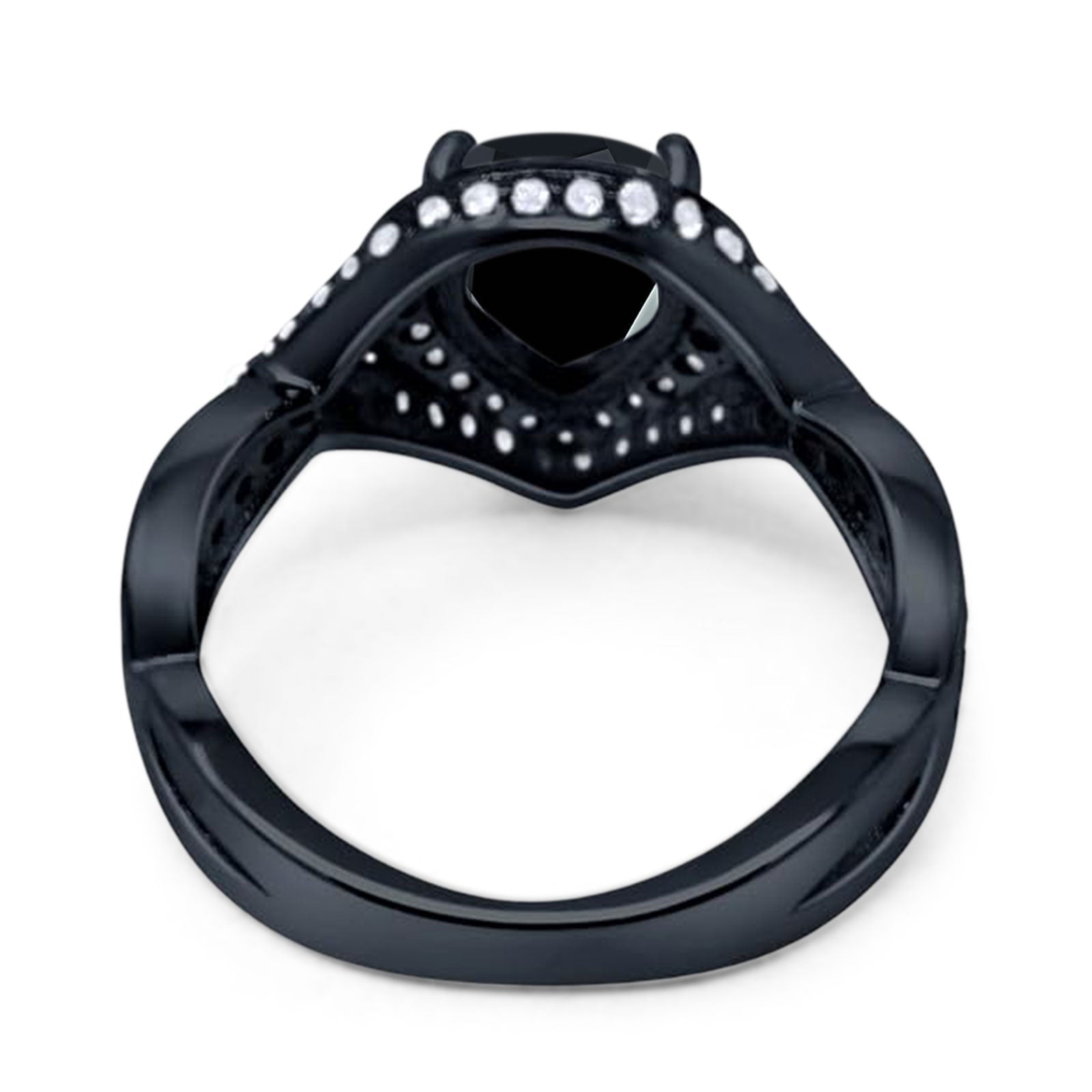 Pear Teardrop Natural Stone Twisted Ring