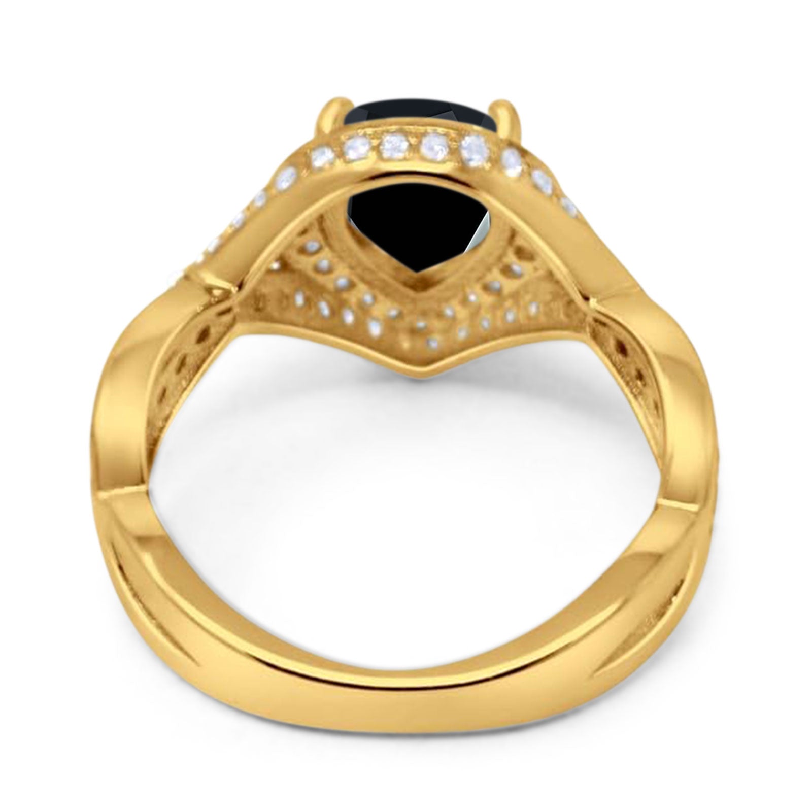 Pear Teardrop Natural Stone Twisted Ring