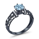 Art Deco Round Natural Stone Floral Ring