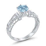 Art Deco Round Natural Stone Floral Ring