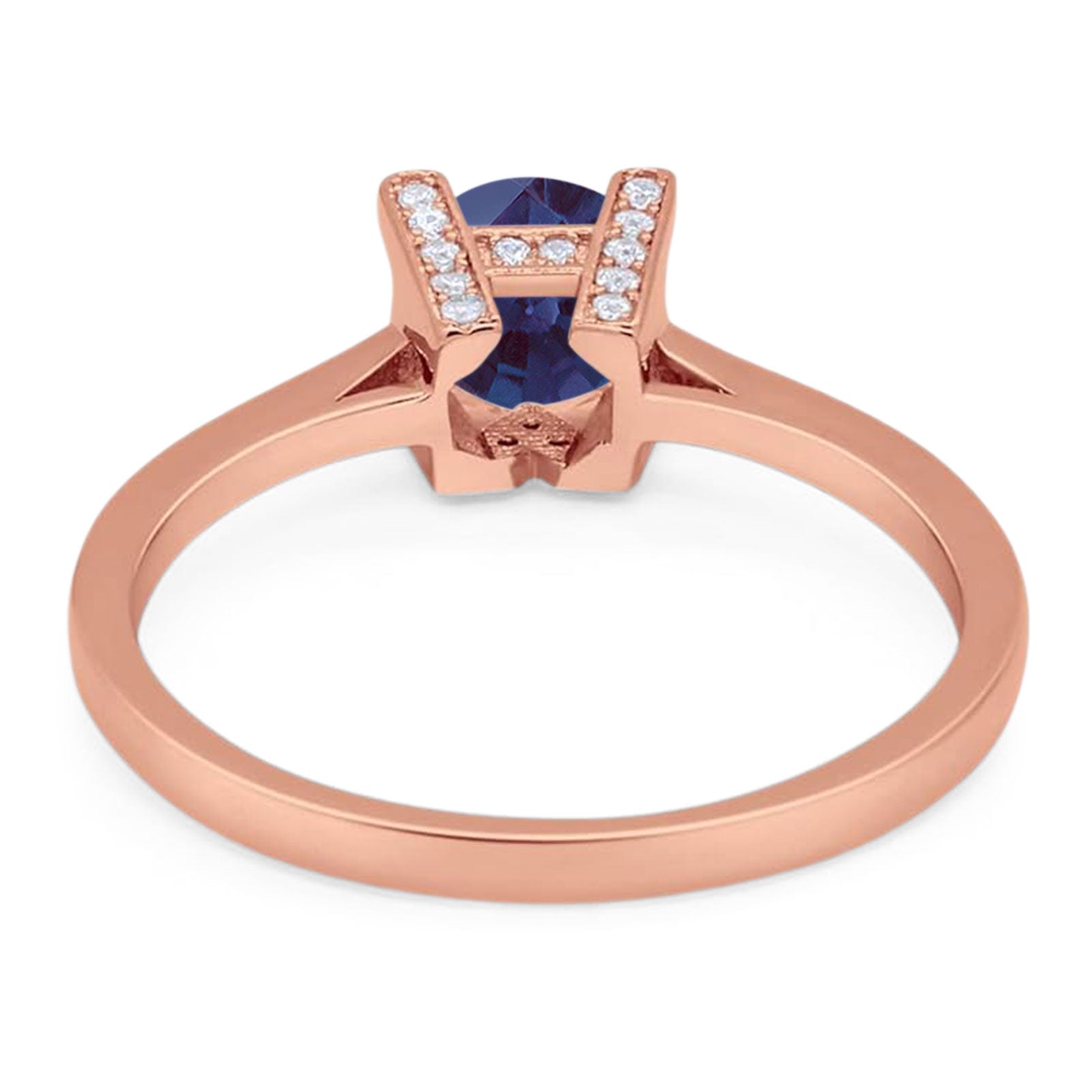 Minimalist Round Natural Stone Solitaire Ring