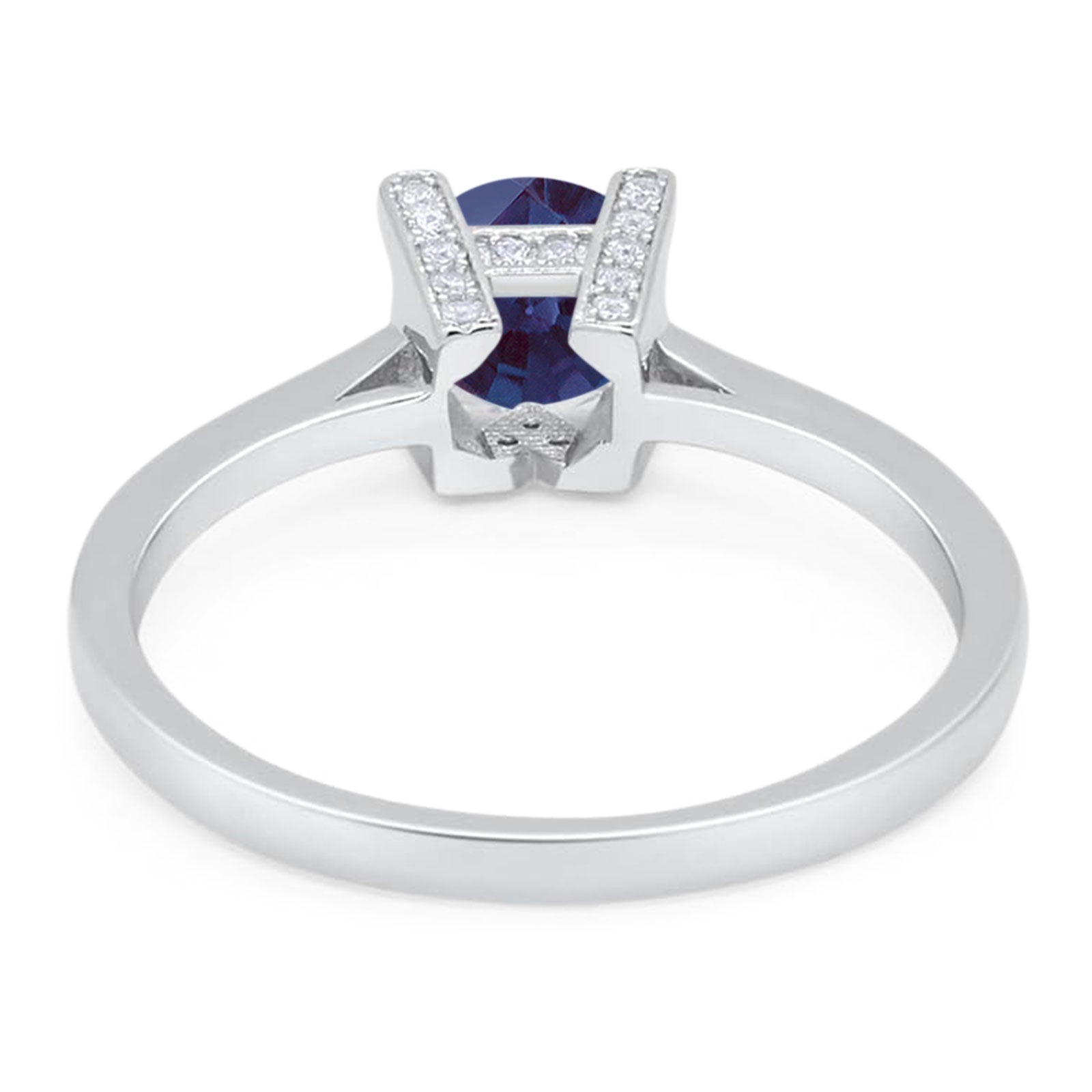 Minimalist Round Natural Stone Solitaire Ring
