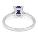Minimalist Round Natural Stone Solitaire Ring