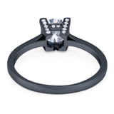 Minimalist Round Natural Stone Solitaire Ring