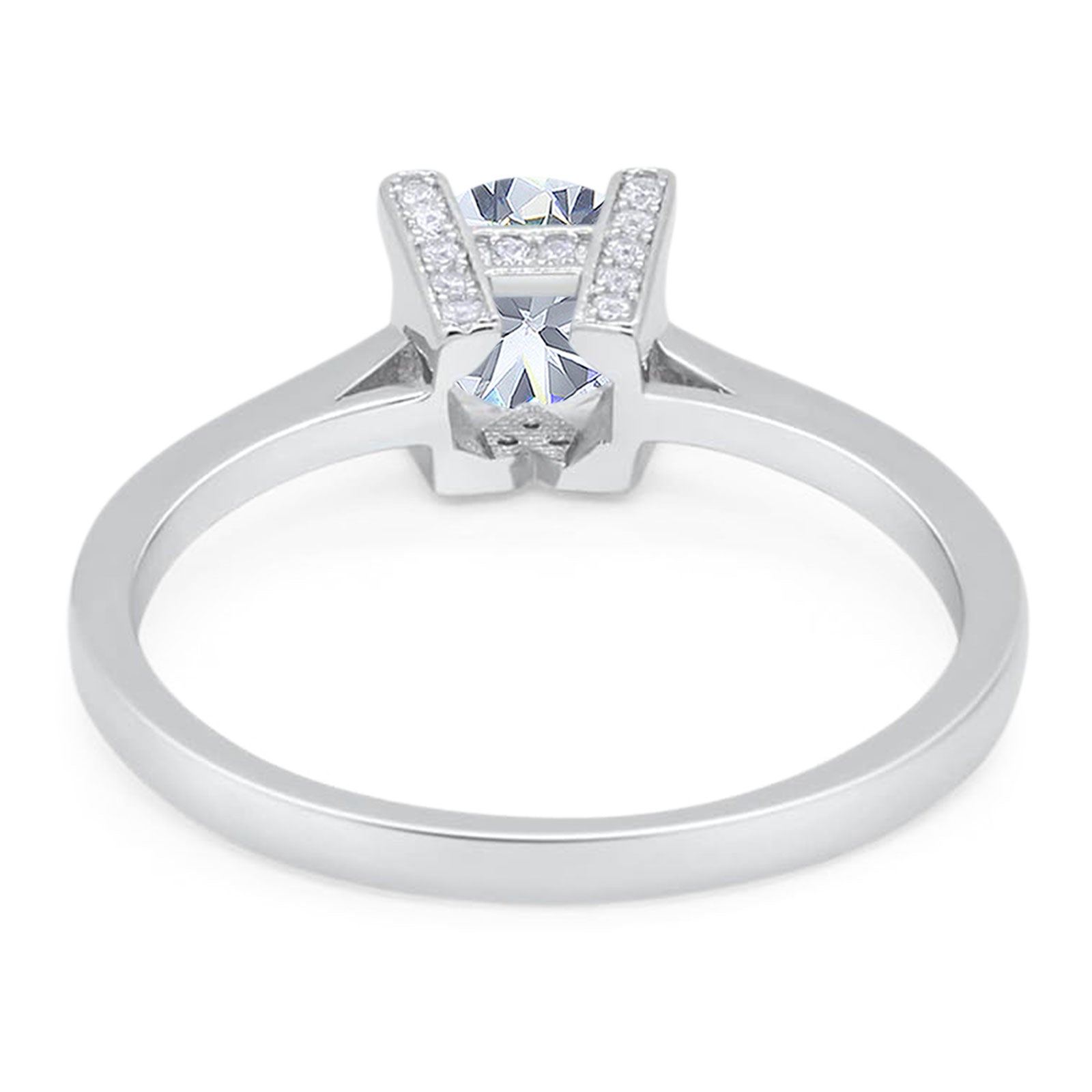Minimalist Round Natural Stone Solitaire Ring