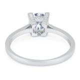 Minimalist Round Natural Stone Solitaire Ring