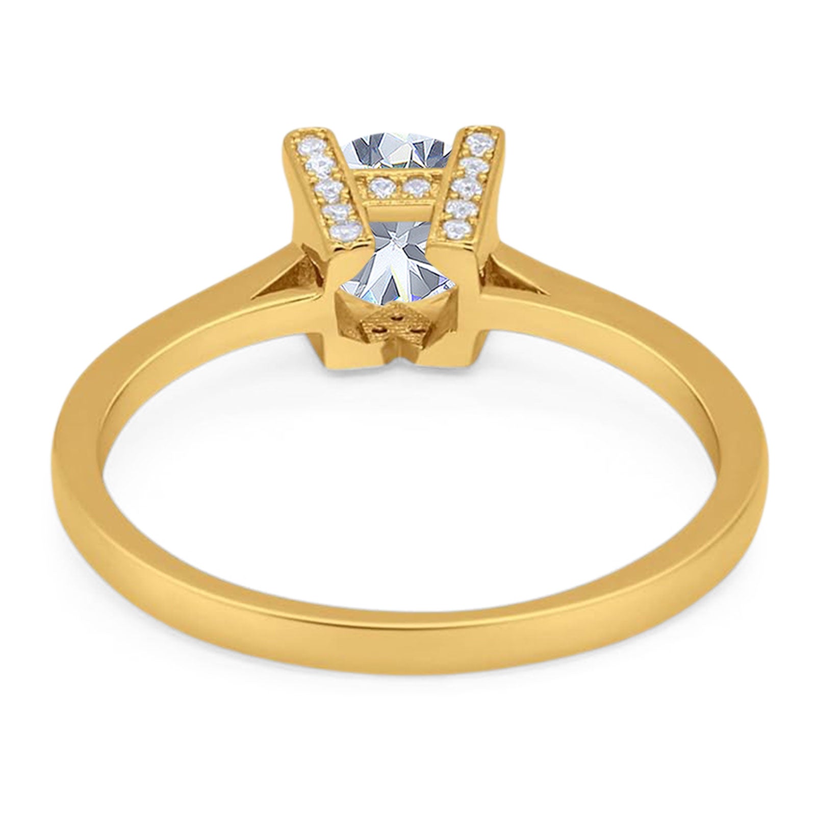 Minimalist Round Natural Stone Solitaire Ring