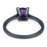 Minimalist Round Natural Stone Solitaire Ring
