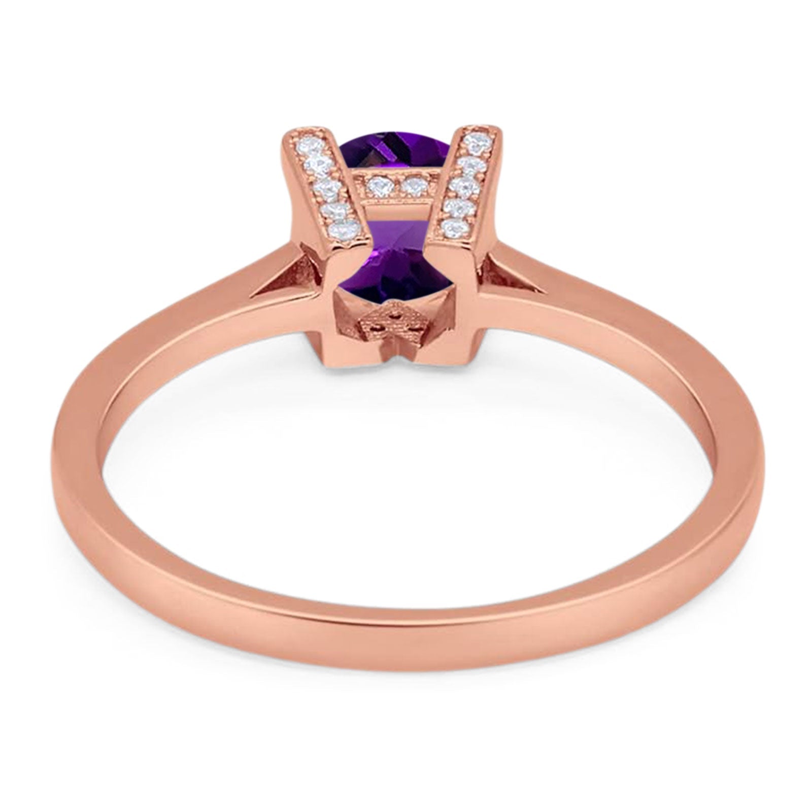 Minimalist Round Natural Stone Solitaire Ring