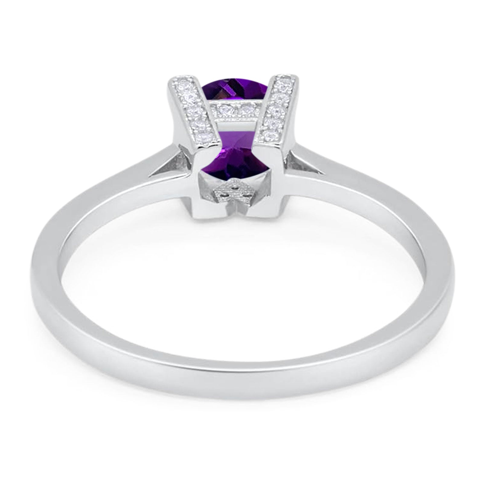 Minimalist Round Natural Stone Solitaire Ring