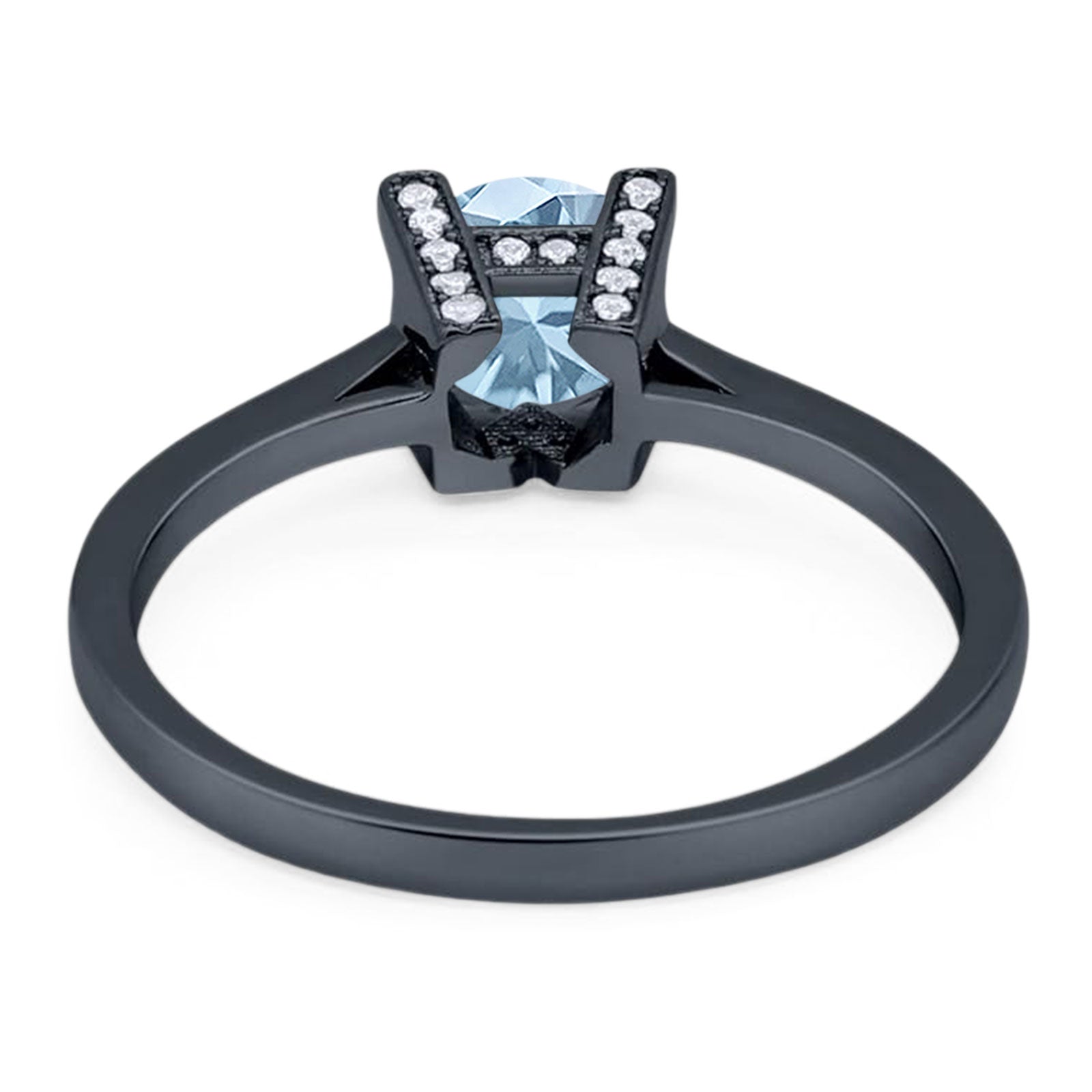 Minimalist Round Natural Stone Solitaire Ring