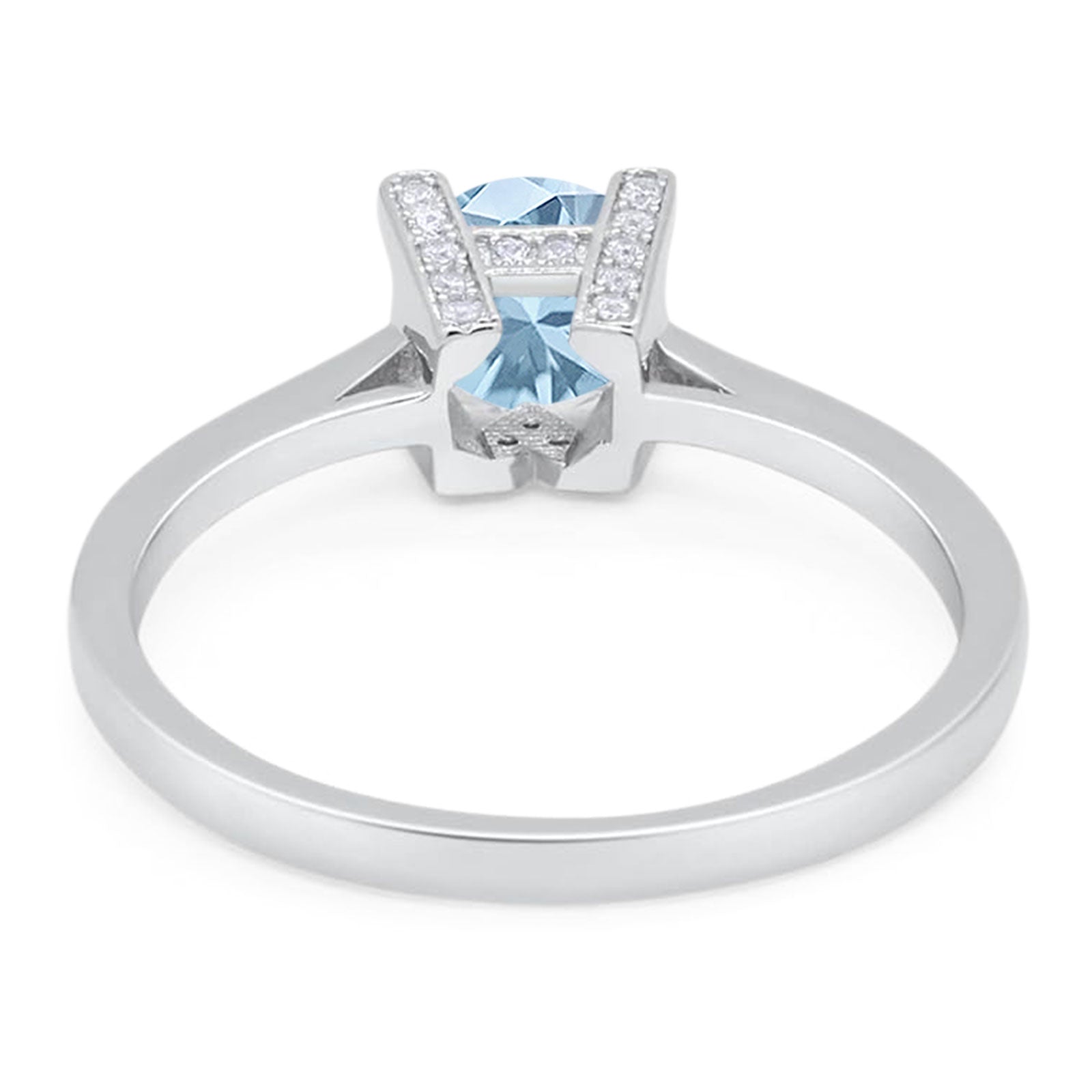 Minimalist Round Natural Stone Solitaire Ring