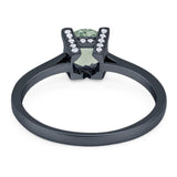 Minimalist Round Natural Stone Solitaire Ring