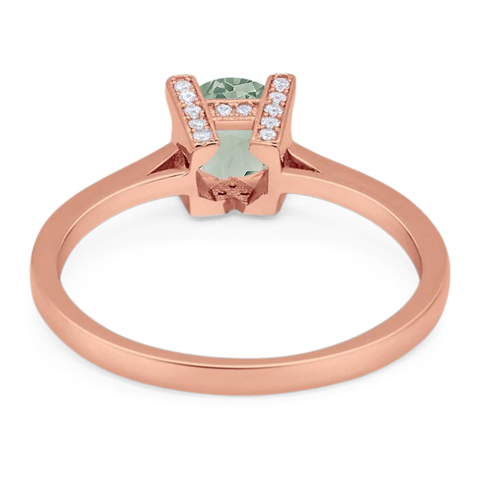 Minimalist Round Natural Stone Solitaire Ring