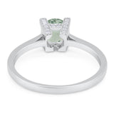 Minimalist Round Natural Stone Solitaire Ring