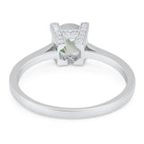 Minimalist Round Natural Stone Solitaire Ring