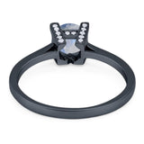 Minimalist Round Natural Stone Solitaire Ring