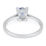 Minimalist Round Natural Stone Solitaire Ring