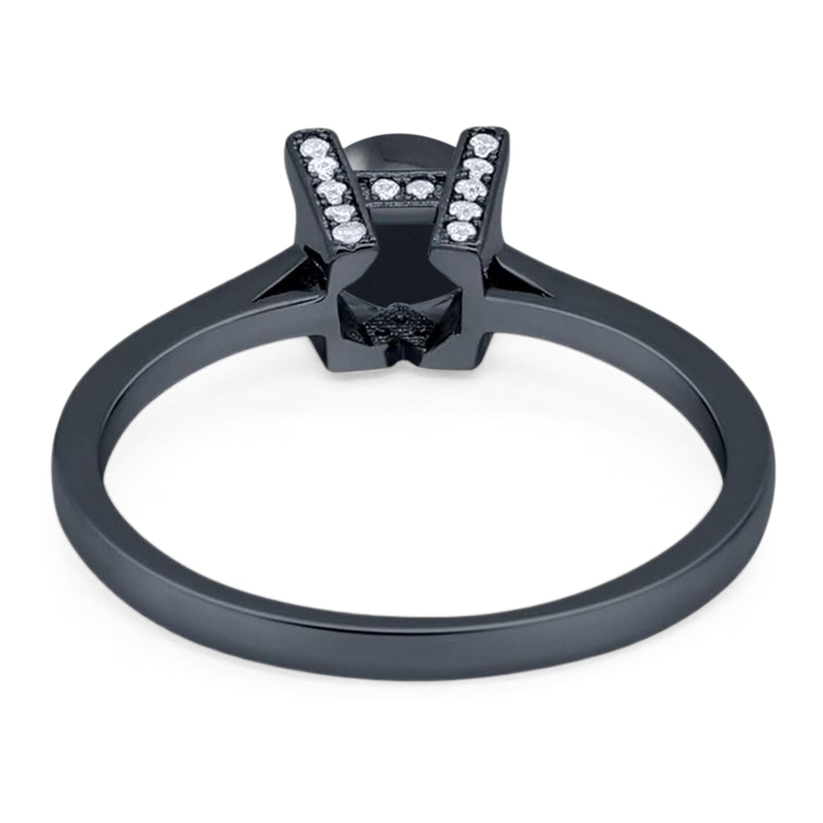 Minimalist Round Natural Stone Solitaire Ring