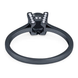 Minimalist Round Natural Stone Solitaire Ring