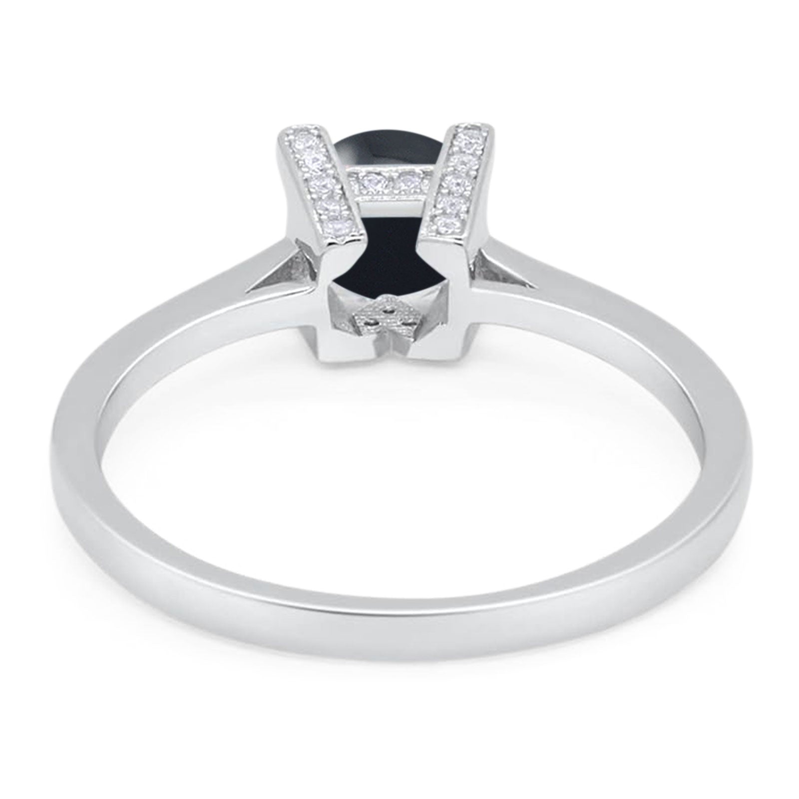 Minimalist Round Natural Stone Solitaire Ring
