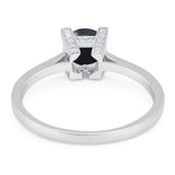 Minimalist Round Natural Stone Solitaire Ring