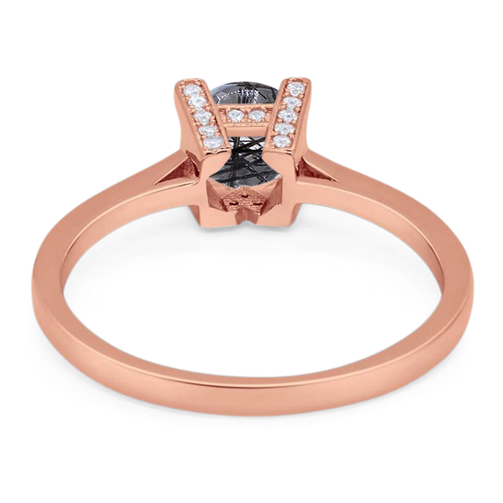 Minimalist Round Natural Stone Solitaire Ring