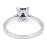Minimalist Round Natural Stone Solitaire Ring