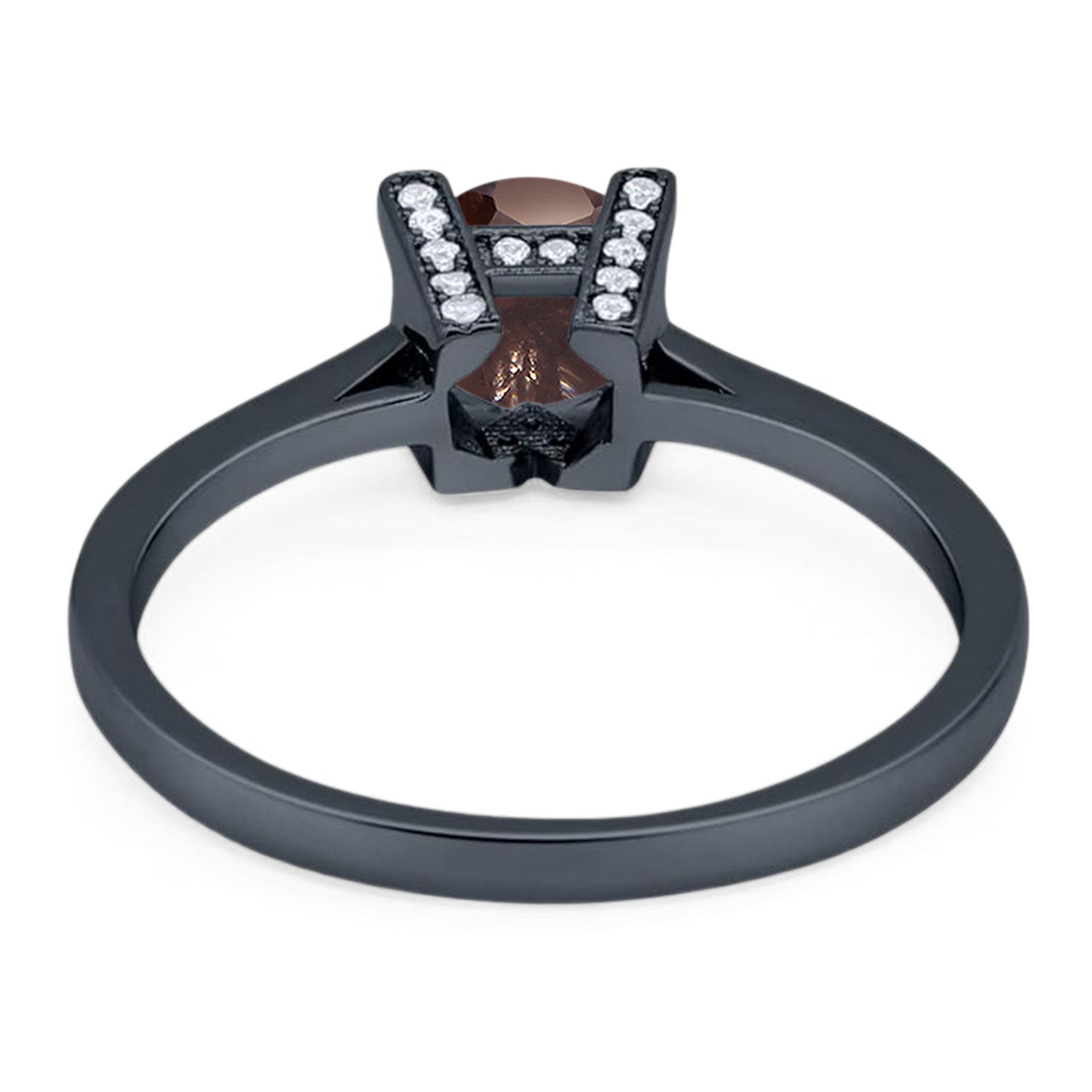 Minimalist Round Natural Stone Solitaire Ring