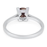 Minimalist Round Natural Stone Solitaire Ring