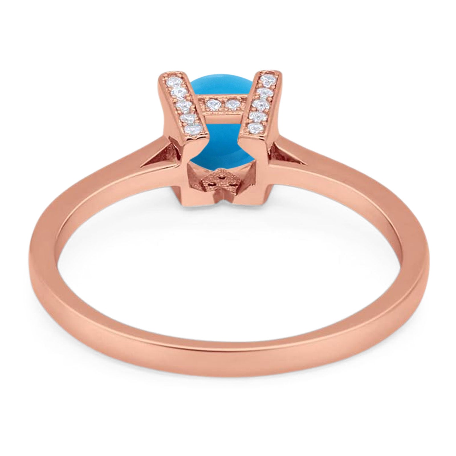 Minimalist Round Natural Stone Solitaire Ring
