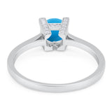 Minimalist Round Natural Stone Solitaire Ring