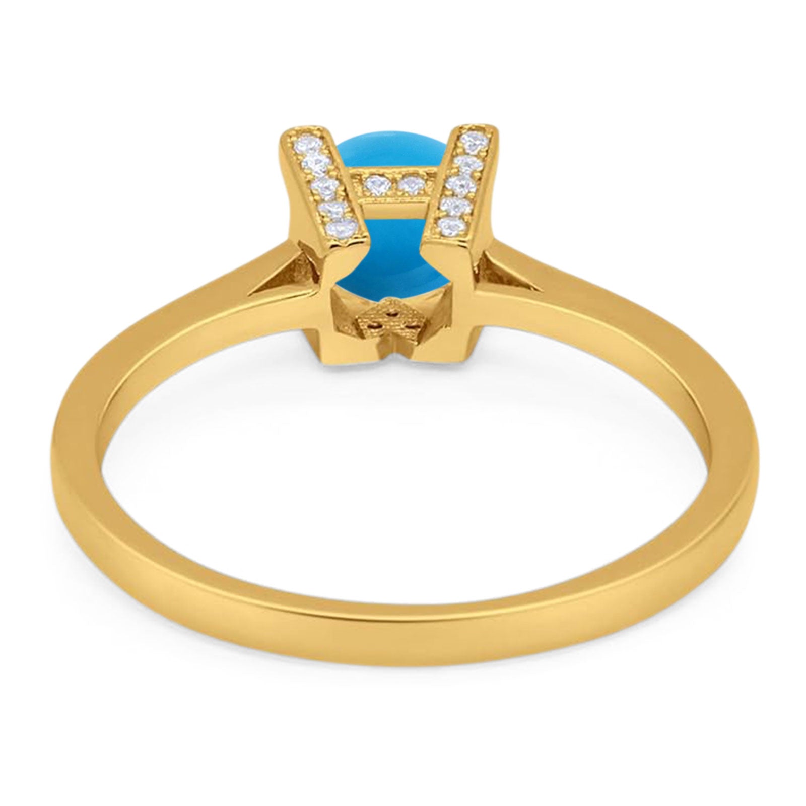 Minimalist Round Natural Stone Solitaire Ring