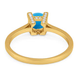 Minimalist Round Natural Stone Solitaire Ring