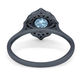 Floral Round Natural Stone Halo Ring