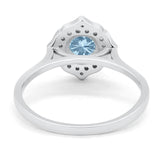 Floral Round Natural Stone Halo Ring