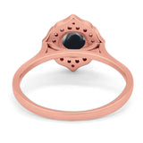 Floral Round Natural Stone Halo Ring